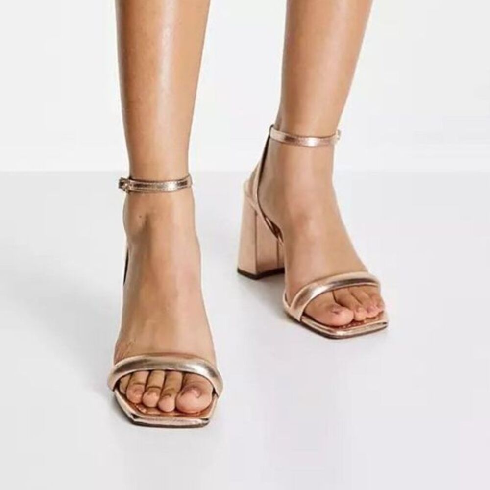 Asos Design Hilton Barely There Block Heeled Sand… - image 2